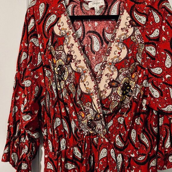 Paisley Red Dress Umgee+ - Picture 2 of 6